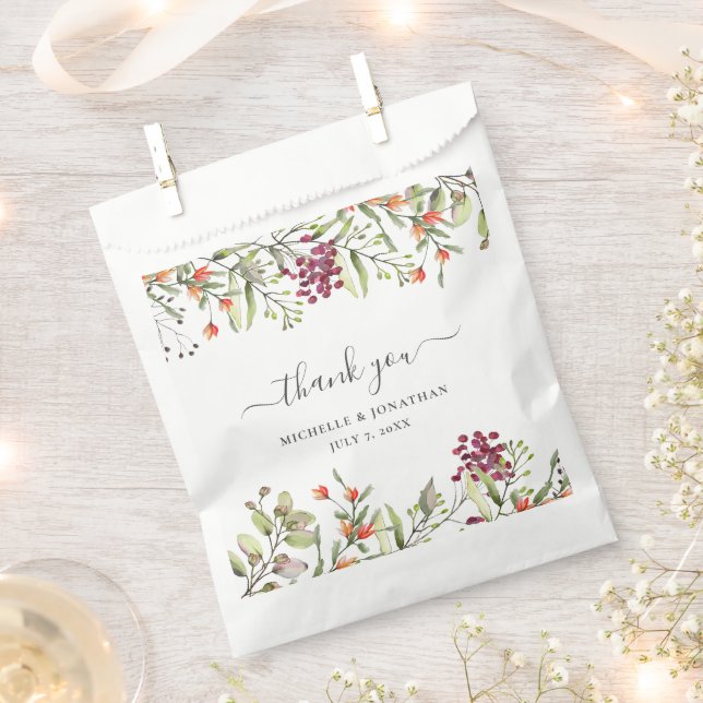Wildflower Meadow Wedding Gift Favor Bag (Clipped)