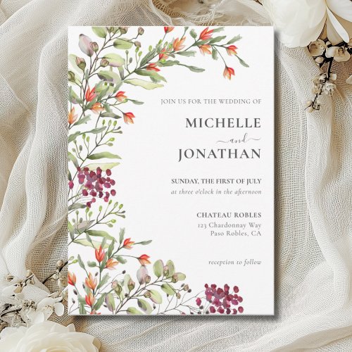 Wildflower Meadow Wedding Invitation