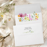 Wildflower Meadow Wedding Invitation Envelope<br><div class="desc">Pretty Wildflower wedding invitation envelope with delicate wild flowers. This beautiful watercolor wildflower design has dainty meadow flowers in pink lilac orange blue and yellow. Perfect for spring and summer themes from country floral garden to organic boho. If you would like matching products, please browse my Wildflower Meadow collection or...</div>