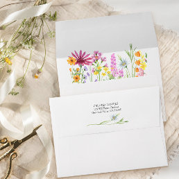 Wildflower Meadow Wedding Invitation Envelope