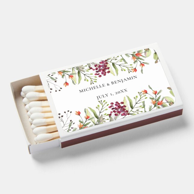 Wildflower Meadow Wedding Matchboxes (Front Open)