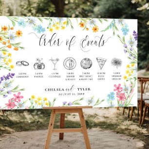 Wildflower Meadow Wedding Order of Events Foam Board
