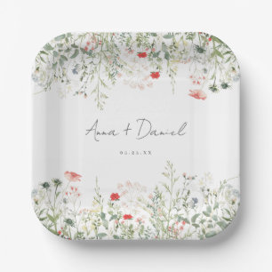 Wildflower Meadow Wedding Paper Plates