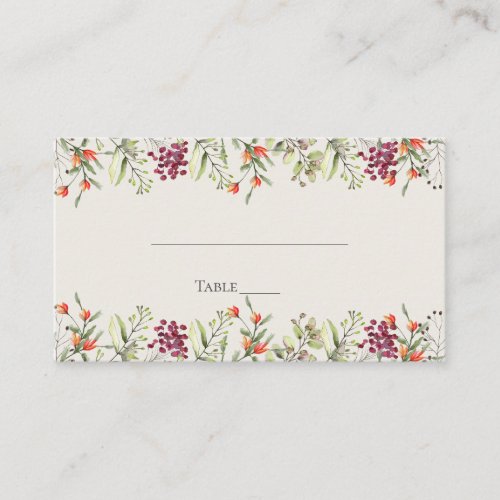Wildflower Meadow Wedding Place Card _ Ecru