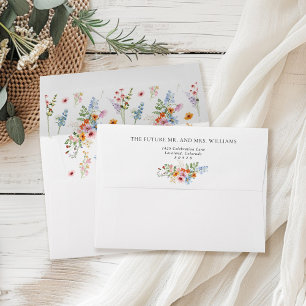 Wildflower Meadow Wedding Return Address Envelope