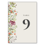 Wildflower Meadow Wedding Table Number - Ecru