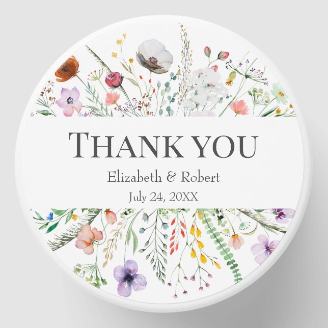 Wildflower Meadow Wedding Thank You Candle Mini Candle Favors (Front)
