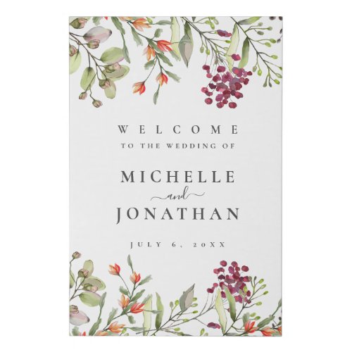 Wildflower Meadow Wedding Welcome Sign
