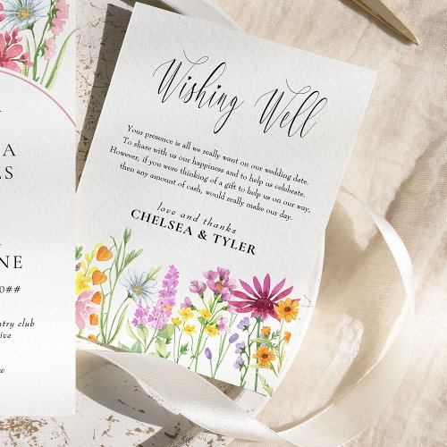 Wildflower Meadow Wedding Wishing Well Poem Enclosure Card