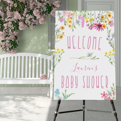 Wildflower Meadow Whimsy Baby Shower Welcome Foam Board