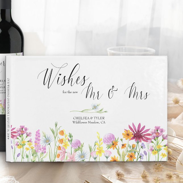 Wildflower Meadow Wishes for the New Mr & Mrs Guest Book (A wildflower wedding to remember and a signature book full of wishes for the new Mr & Mrs)