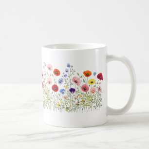 Wildflower Meadow with natural watercolor blooms Coffee Mug