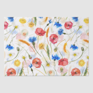 WIldflower Meadow With Poppies And Cornflowers Tissue Paper