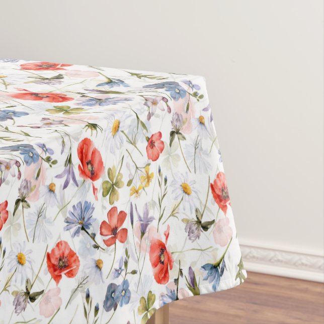 WIldflower Meadow With Poppies Tablecloth (In Situ)