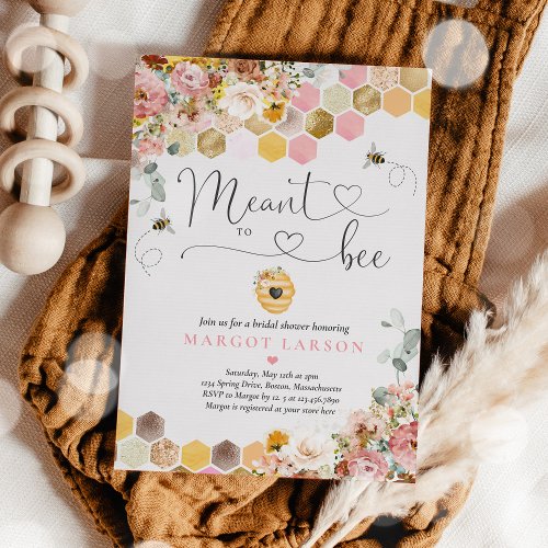 Wildflower Meant To Bee Bridal Shower  Invitation