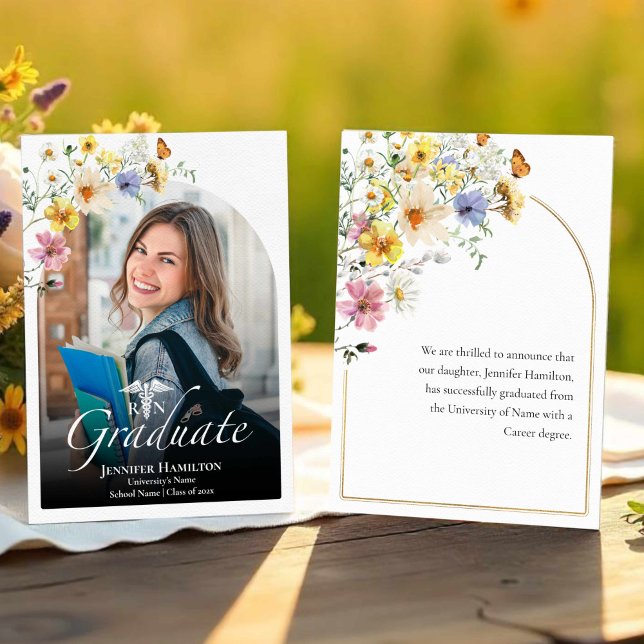 Wildflower Medical Nursing School Photo Graduation Announcement (Creator Uploaded)