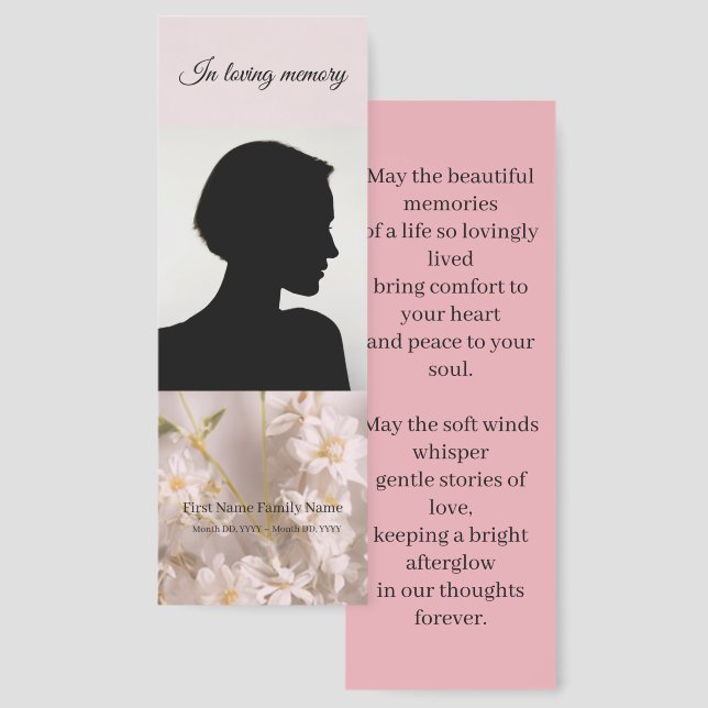 Wildflower memorial bookmarks (Front & Back)
