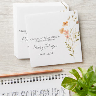 Wildflower Memorial Funeral Seed Envelope