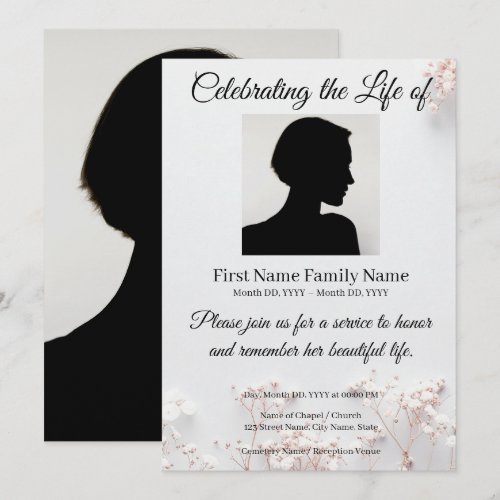 Wildflower memorial invitation