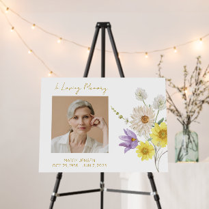 Wildflower Memorial Photo Funeral Foam Board