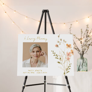 Wildflower Memorial Photo Funeral Foam Board