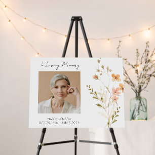 Wildflower Memorial Photo Funeral Foam Board