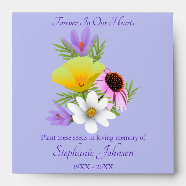 Wildflower Memorial Seed Packet Envelope (Front)