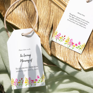 Wildflower Memorial Seed Packets Funeral Favor Gift Tags