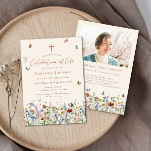 Wildflower Memorial Service Celebration of Life Invitation