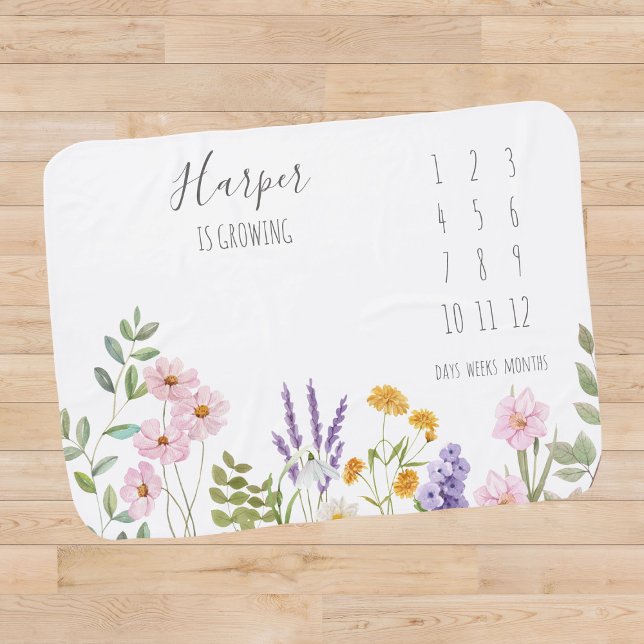 Wildflower Milestone Baby Blanket (Creator Uploaded)