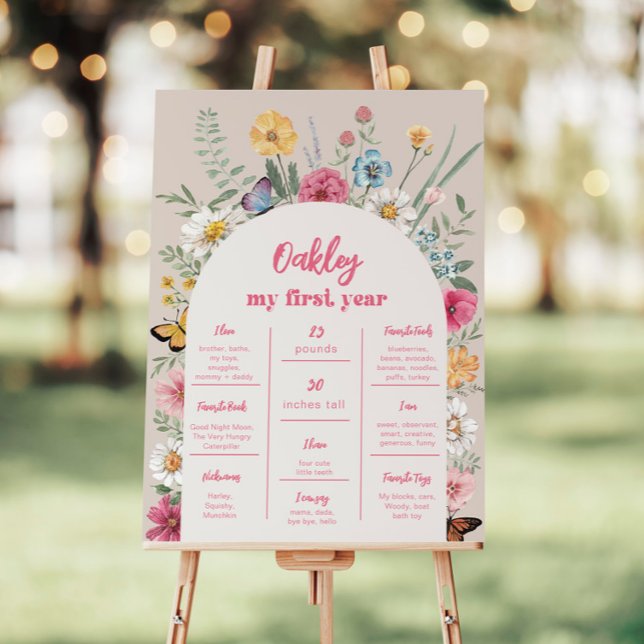 Wildflower Milestone Poster | First Year Sign (Creator Uploaded)