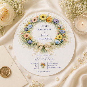Wildflower Minimal Garden Romantic Wedding  Invitation