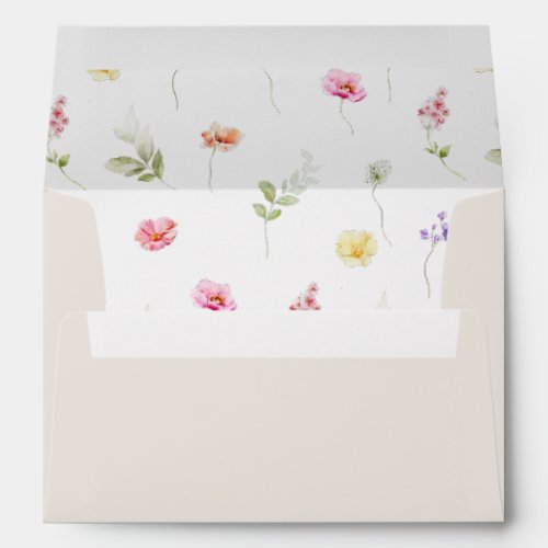 Wildflower minimalist elegant envelope