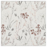 Wildflower minimalist elegant leaves soft floral  fabric