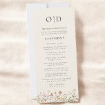 Wildflower Minimalist Typography Wedding Program<br><div class="desc">Elevate your wedding ceremony with our Modern Minimalist Script Chic Wedding Program. This elegant and sophisticated program showcases stunning script typography that exudes contemporary charm. Inside, it's thoughtfully organized to lead your guests through each cherished moment of your ceremony, from the heartwarming welcome to the exchanging of vows and the...</div>