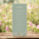 Wildflower Minimalist Typography Wedding Program<br><div class="desc">Elevate your wedding ceremony with our Modern Minimalist Script Chic Wedding Program. This elegant and sophisticated program showcases stunning script typography that exudes contemporary charm. Inside, it's thoughtfully organized to lead your guests through each cherished moment of your ceremony, from the heartwarming welcome to the exchanging of vows and the...</div>