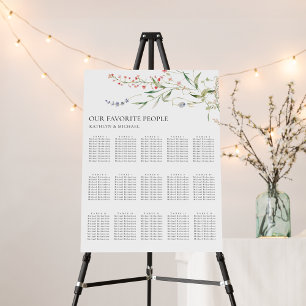 Wildflower Minimalist Wedding 15 Table Seating Foam Board