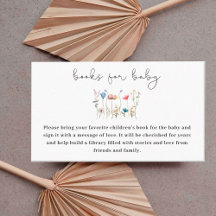 Wildflower Minimalistic Baby Shower Book for Baby
