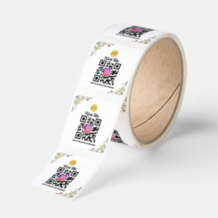 Wildflower Modern Business Instagram Qr Code  Square Sticker