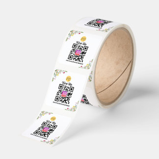 Wildflower Modern Business Instagram Qr Code Square Sticker