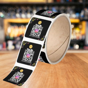 Wildflower Modern Business Instagram Qr Code Square Sticker