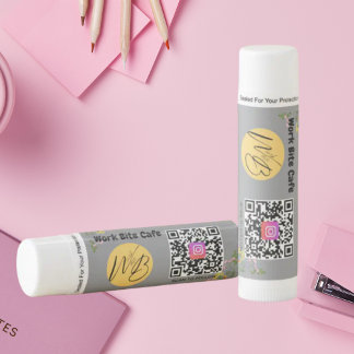 Wildflower Modern Business Logo Instagram Qr Code Lip Balm