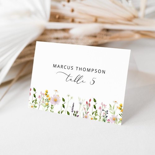 Wildflower modern Calligraphy place cards