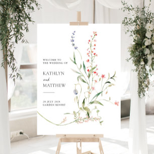 Wildflower Modern Floral Garden Wedding Welcome Foam Board
