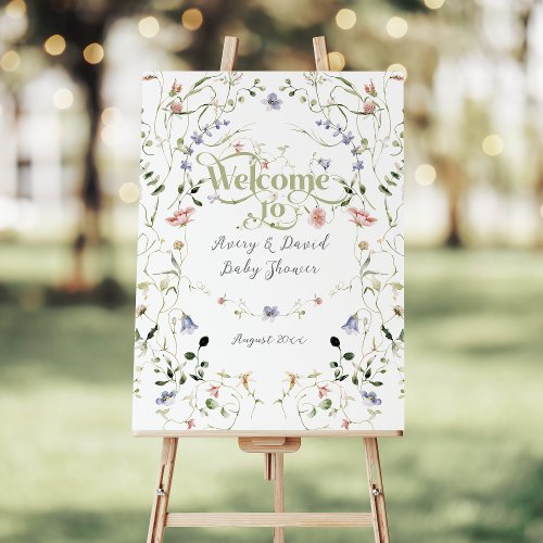 Wildflower Modern Floral Neutral Baby Shower Foam Board