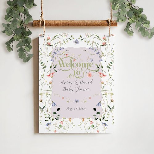 Wildflower Modern Floral Neutral Baby Shower Foam Board