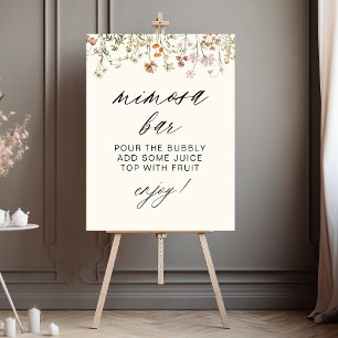 Wildflower Modern Minimalist Bridal Mimosa Bar  Foam Board