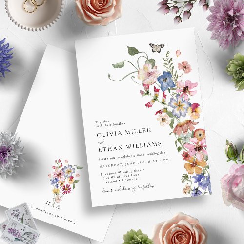 Wildflower Modern Wedding Invitation