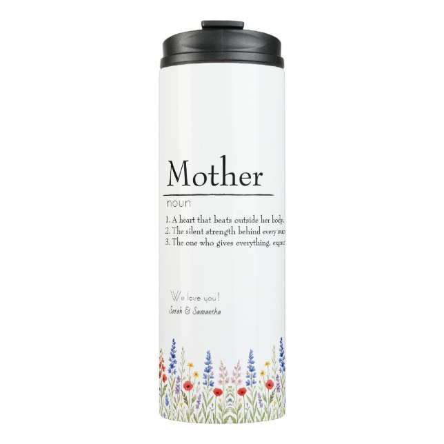 Wildflower Mom  – Best Mom Ever Gift for Mother Thermal Tumbler (Front)
