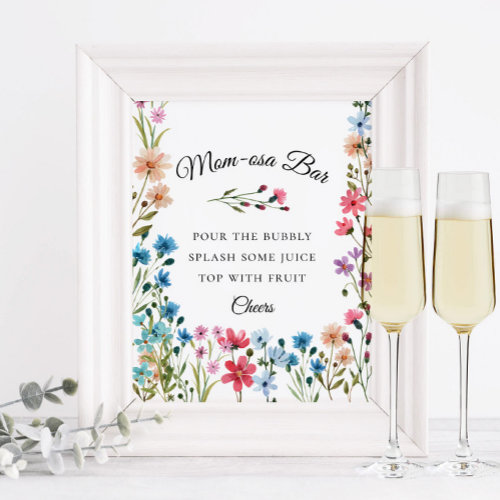 Wildflower Mom-osa Bar Baby Shower Print